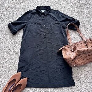 Reynah Couture black button-up shirt dress  w/side pockets size S
